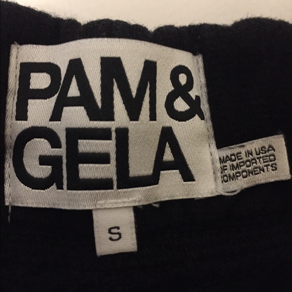 Pam & Gela Black Distressed Pants. Size Small - Picture 5 of 8